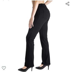 Yogipace NEW Black Stretch Pull On Straight Leg Yoga Dress Pants Womens XXL